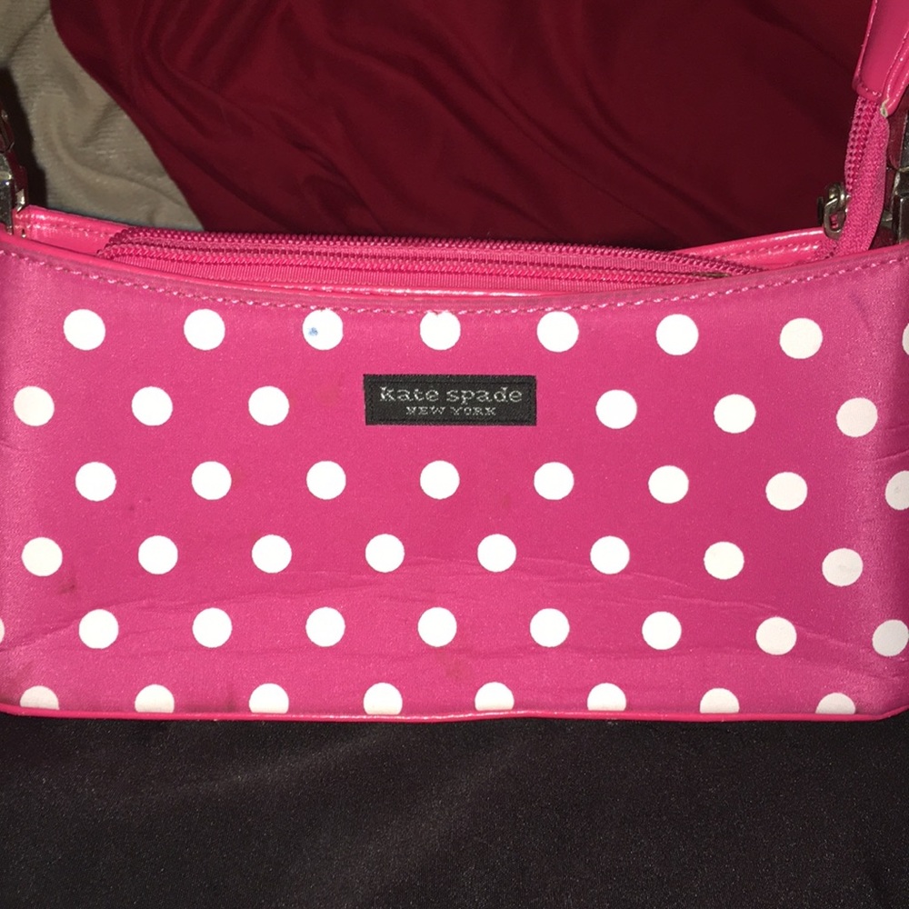 💕Pink polka dot vintage Kate spade mini purse ♠️